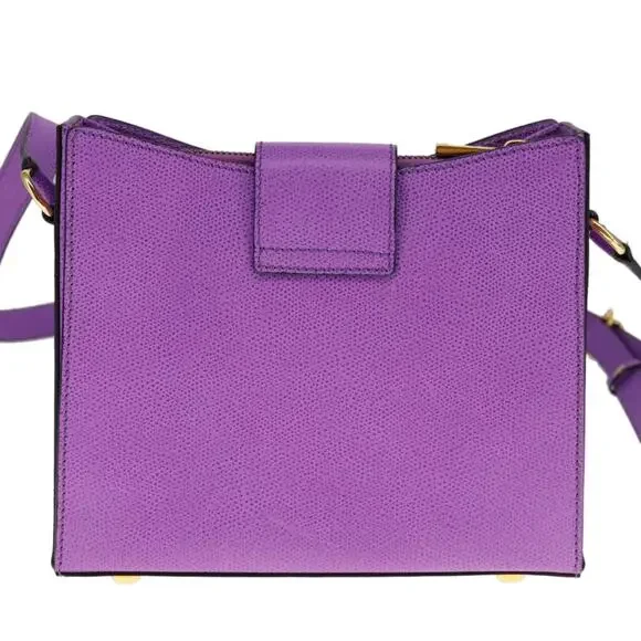 CELINE Shoulder Bag Leather Purple Gold - Picture 3 of 13